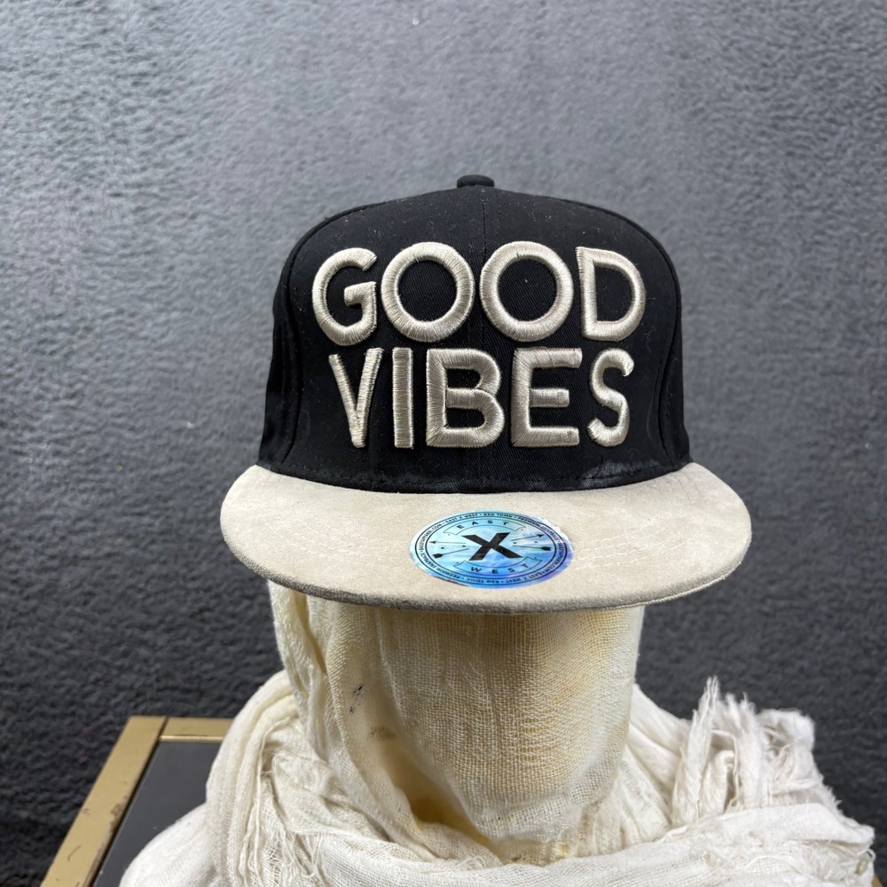 Good Vibes Black Adjustable Snapback Hat Cap Bailey‎ Apparel